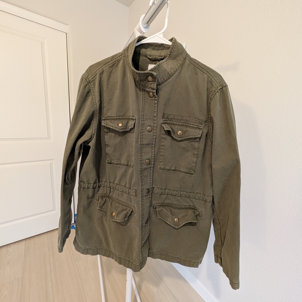 GAP Green Utility Jacket with Stand-Up Collar